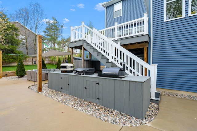 5849 Gavin Ln, Kalamazoo, MI 49009 - view of patio / terrace with a deck, stairs, area for grilling, and fence