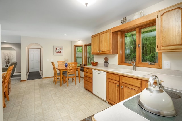 4217 Phillips Rd, Metamora, MI 48455 - kitchen featuring dishwasher, a sink, plenty of natural light, light countertops, and recessed lighting