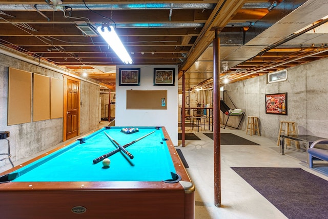 4217 Phillips Rd, Metamora, MI 48455 - recreation room featuring concrete floors and billiards