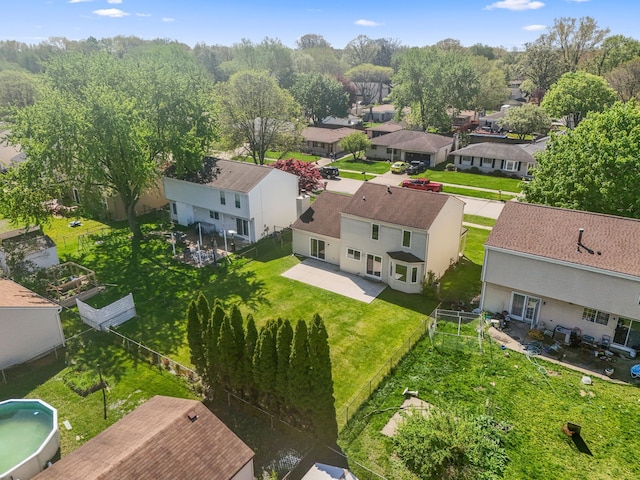 aerial view of residential area