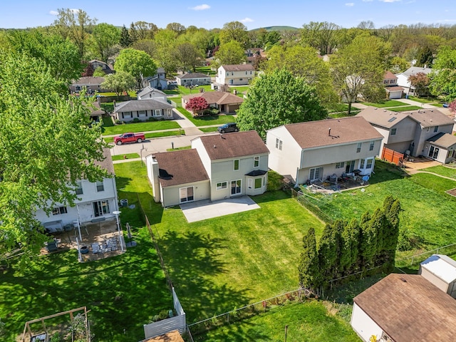 aerial view of residential area