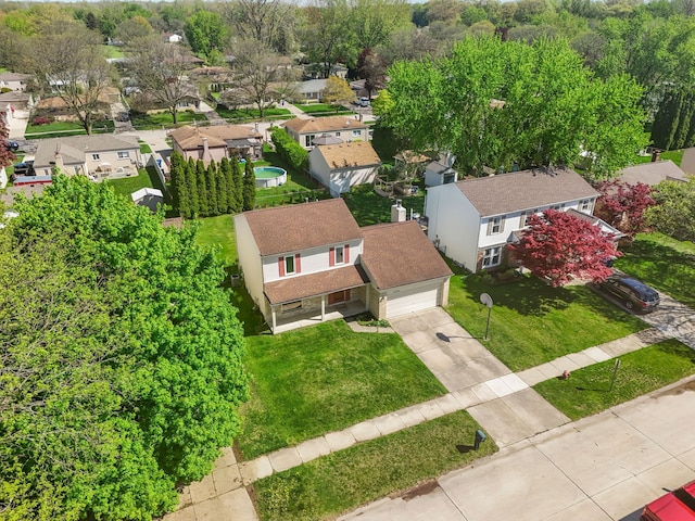 aerial view of residential area