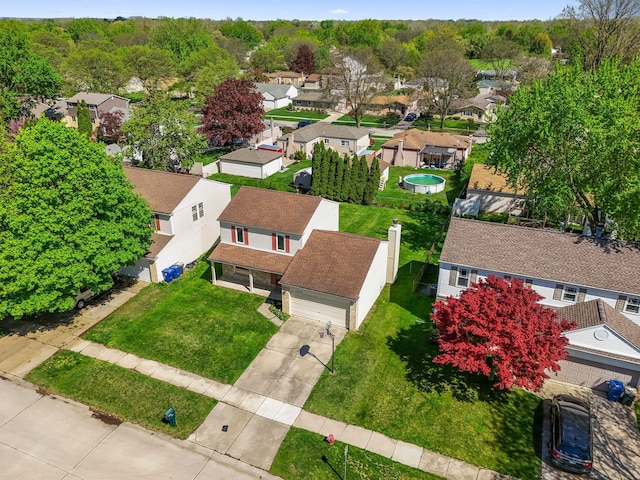 aerial perspective of suburban area