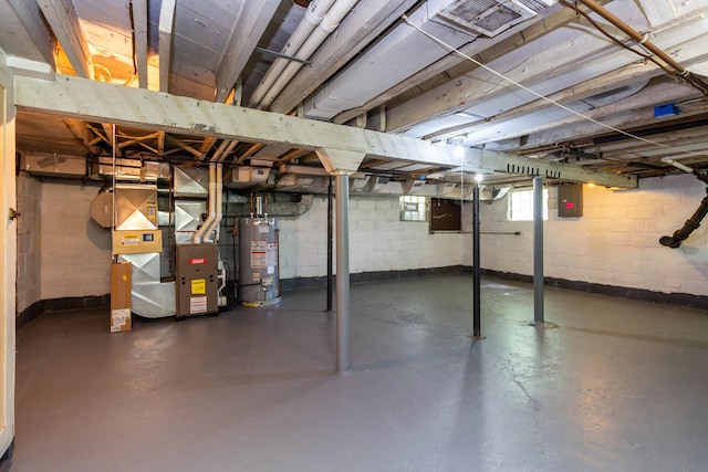 320 E Farnum Ave, Royal Oak, MI 48067 - basement with gas water heater, heating unit, and electric panel