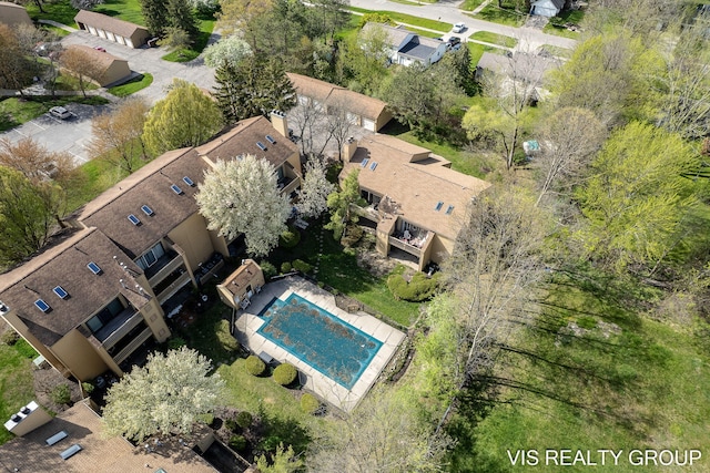 aerial view featuring a residential view