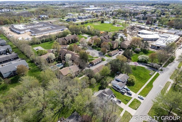 drone / aerial view with a residential view