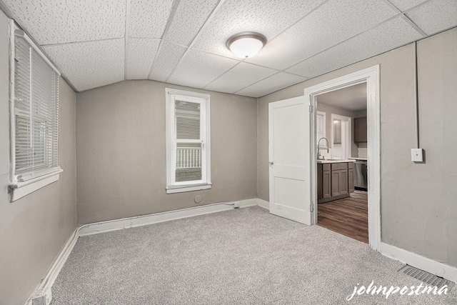 1108/1110 Muskegon Ave NW, Grand Rapids, MI 49504 - interior space with baseboards, a sink, visible vents, and carpet floors