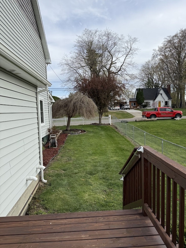 4212 4th St, Brown City, MI 48416 - view of yard with a deck and a fenced backyard