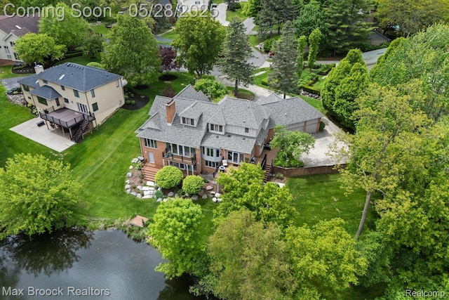 4395 Hickory Ct, Orchard Lake, MI 48323 - view from above of property with a nearby body of water