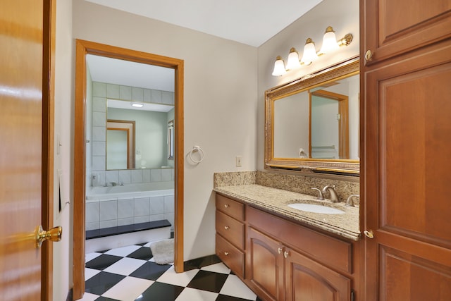 53201 Maranatha Ln, Wixom, MI 48393 - full bathroom with tile patterned floors, vanity, and a bathtub
