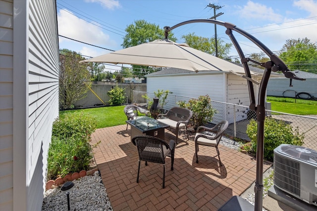 view of patio featuring central AC unit