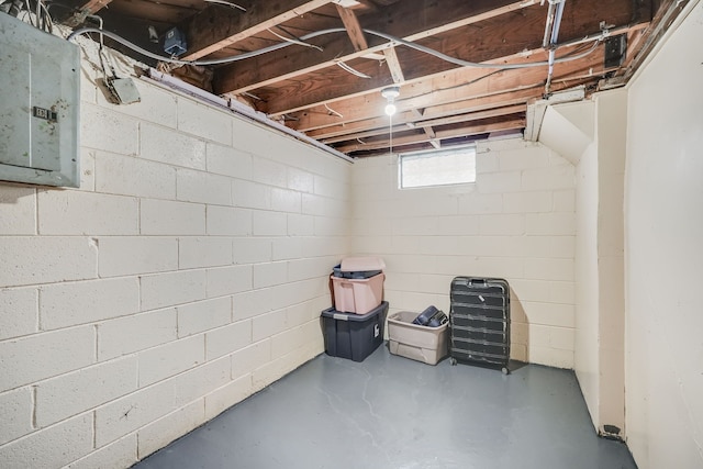 below grade area featuring electric panel