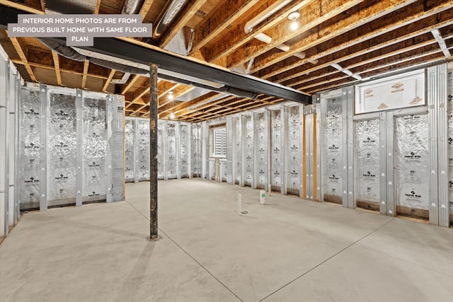 view of unfinished basement