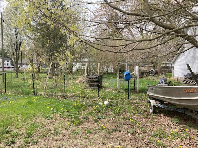 view of yard with fence