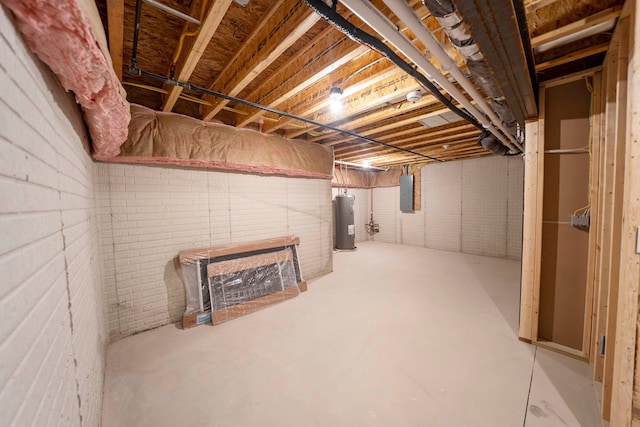 26015 E Huron River Dr, Flat Rock, MI 48134 - unfinished below grade area with electric water heater and electric panel