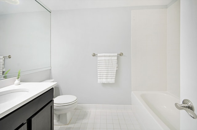 3320 Spinnaker Ln Unit 2E, Detroit, MI 48207 - bathroom featuring tile patterned flooring, toilet, vanity, and baseboards