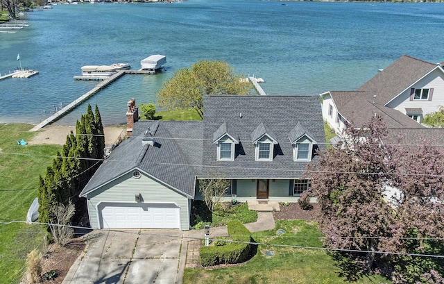 9528 Silverside Dr, South Lyon, MI 48178 - view from above of property featuring a nearby body of water