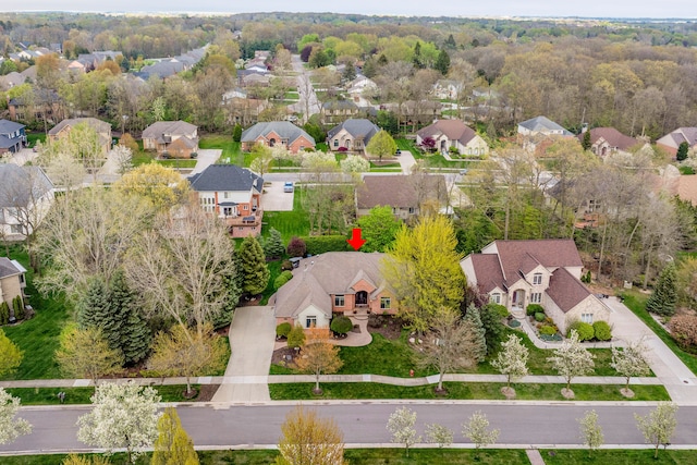 aerial perspective of suburban area