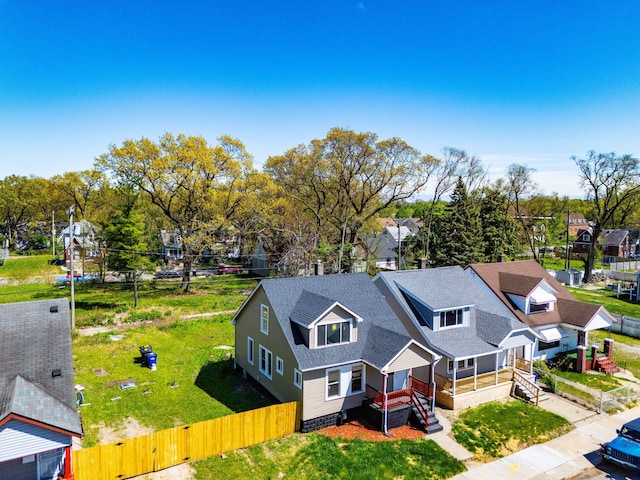 aerial view of residential area