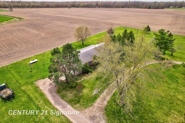 bird's eye view with a rural view