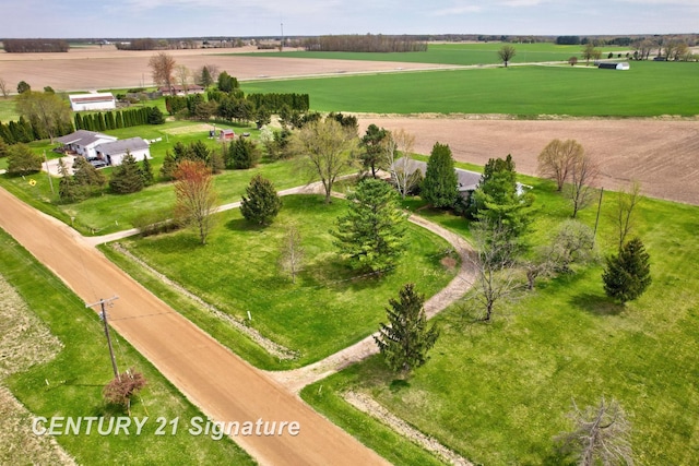 bird's eye view featuring a rural view
