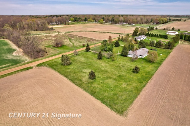 drone / aerial view featuring a rural view