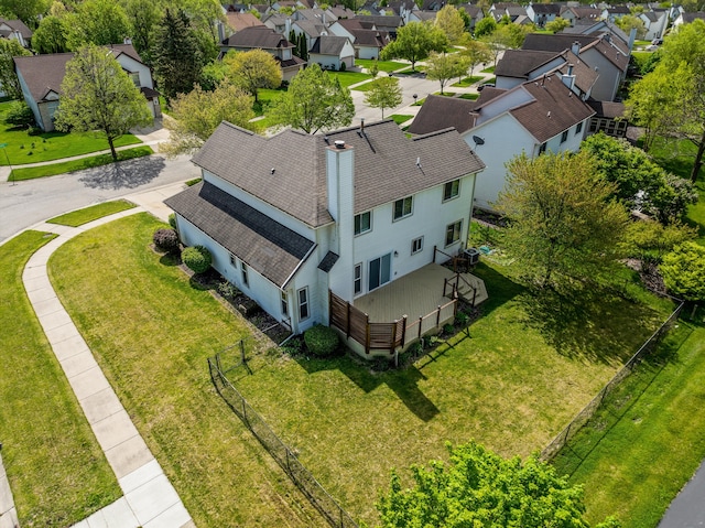 aerial view of residential area
