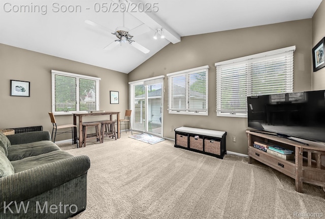 1930 N Wilson Ave, Royal Oak, MI 48073 - living area with carpet floors, ceiling fan, and baseboards