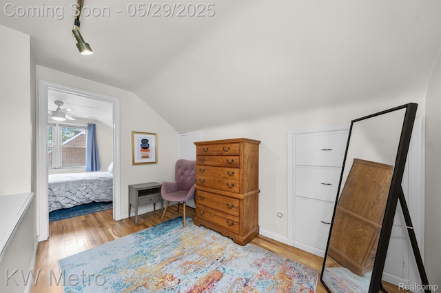 1930 N Wilson Ave, Royal Oak, MI 48073 - bedroom featuring vaulted ceiling and light wood-style flooring