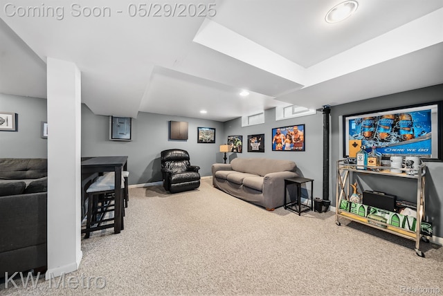 1930 N Wilson Ave, Royal Oak, MI 48073 - living area with carpet floors, baseboards, and recessed lighting
