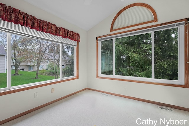 4330 Aspen Trails Dr NE, Grand Rapids, MI 49546 - unfurnished room with carpet flooring, vaulted ceiling, and baseboards