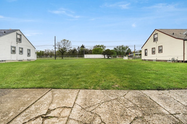 view of yard with fence