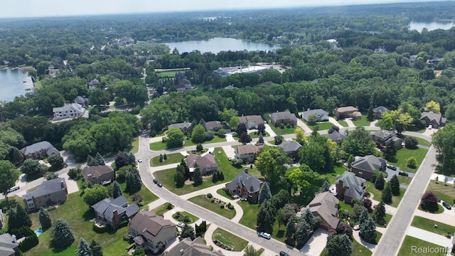 1947 Maplewood Ave, Bloomfield Hills, MI 48302 - aerial perspective of suburban area with a nearby body of water and a forest