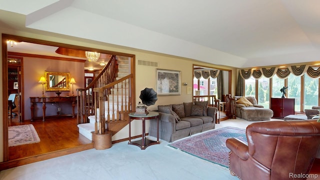 1947 Maplewood Ave, Bloomfield Hills, MI 48302 - living room with healthy amount of natural light and stairway
