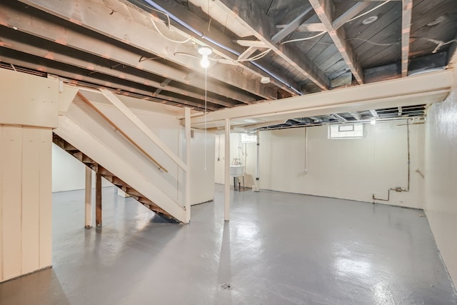 basement with stairway