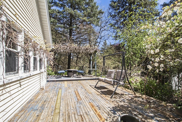 view of wooden deck