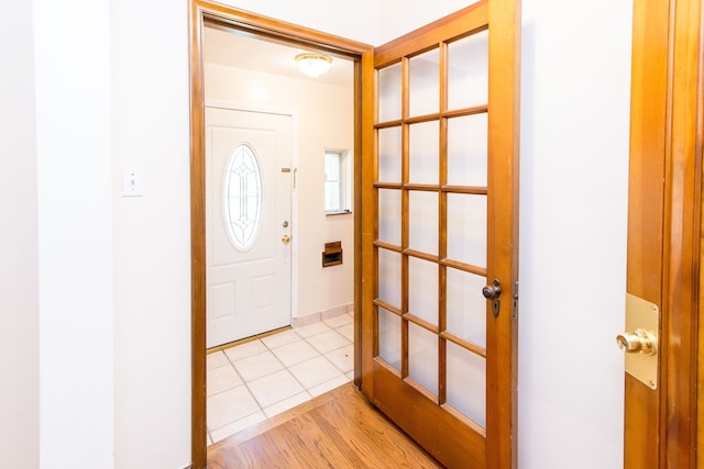 entrance foyer featuring french doors