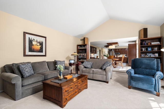 3603 Creekside Dr, Ann Arbor, MI 48105 - living room with light colored carpet and high vaulted ceiling