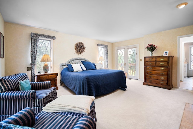 3603 Creekside Dr, Ann Arbor, MI 48105 - bedroom featuring light carpet and access to outside
