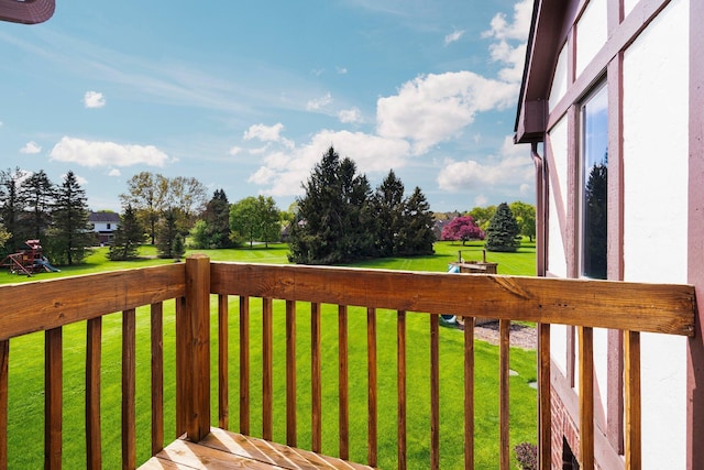 3603 Creekside Dr, Ann Arbor, MI 48105 - wooden terrace featuring a yard