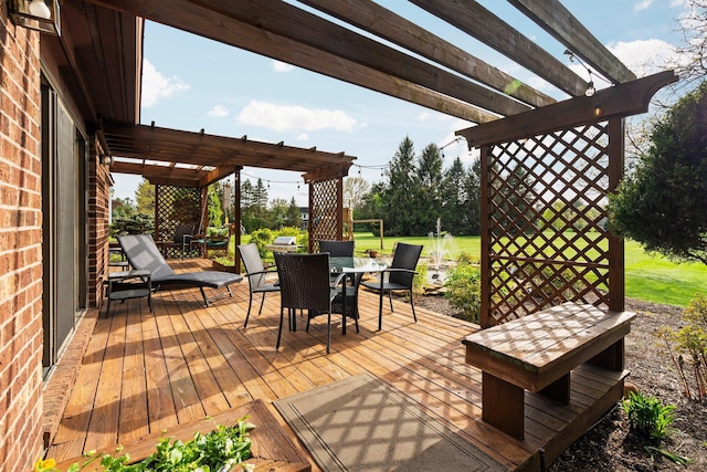 3603 Creekside Dr, Ann Arbor, MI 48105 - deck featuring a pergola and outdoor dining area