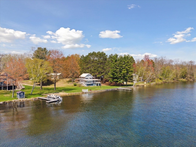 10458 Sleepy Hollow Ln, Mecosta, MI 49332 - water view featuring a boat dock