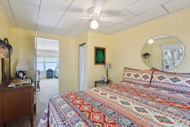 10458 Sleepy Hollow Ln, Mecosta, MI 49332 - carpeted bedroom with a ceiling fan