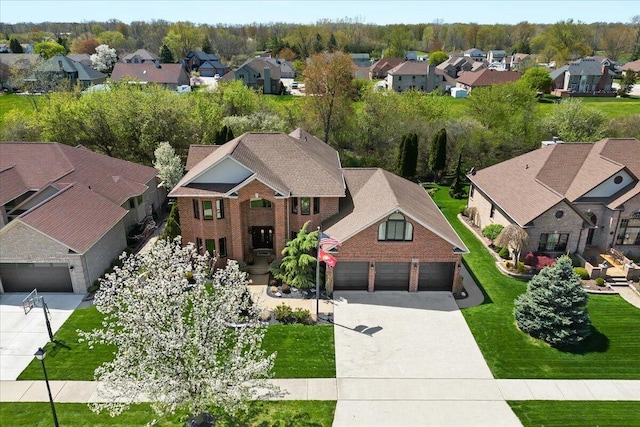 aerial view of residential area