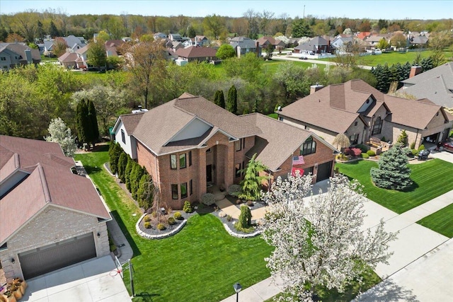 aerial view of residential area