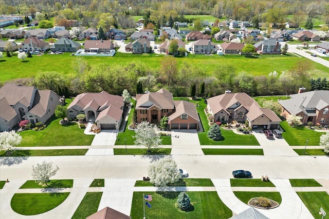 bird's eye view featuring a residential view