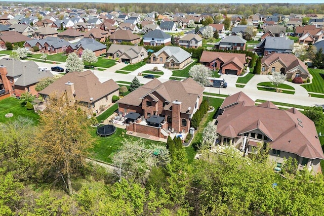aerial view with a residential view