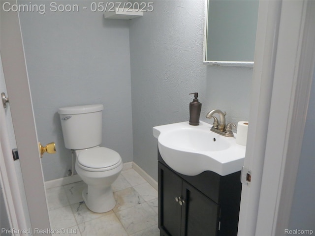 37800 Charter Oaks Blvd, Clinton Township, MI 48036 - bathroom with vanity, toilet, and marble finish flooring