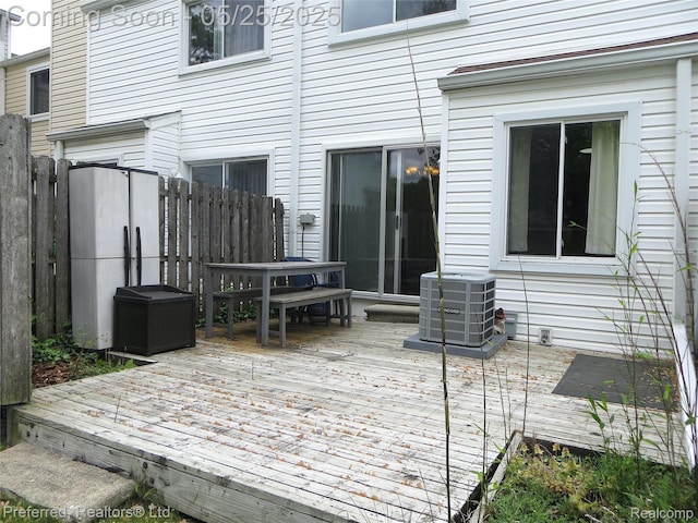 37800 Charter Oaks Blvd, Clinton Township, MI 48036 - wooden deck with central air condition unit
