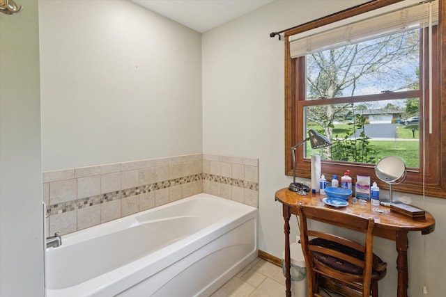 11104 Southbrook Dr, Ceresco, MI 49033 - full bath with a garden tub, tile patterned floors, and baseboards